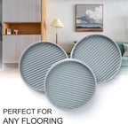 Yelanon Furniture Coasters - 4 Pcs 4”Round Furniture Caster Cups - Non Slip Pads Hardwood Floors Non Skid Grippers Rubber Furniture Feet - Anti Slide Floor Protector for Bed Couch Stoppers Gray
