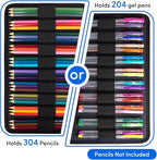 YOUSHARES 300 Slots Color Pencil Case - Pen Case Organizer with Handy Wrap & Zipper, Multilayer Holder for Prismacolor Colored Pencils & Gel Pen (Turtleback Bamboo)
