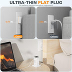 Charging Station 30W, TESSAN 9-in-1 Charger Blocks for iPhone 17/16/15/14, Tablets, Earphone with Surge Protector, 5ft Flat Extension Cord with 4 USB A, and 2 USB C for Home, Office, Drom, White