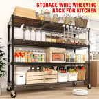 MilleLoom 72" H X 59 W X18 D Storage Shelves with Wheels, 4 Tier Wire Shelving Adjustable Metal Shelving Shelves Capacity 2640LBS Heavy Duty Shelf for Garage Shelving, Pantry, Kitchen, Commercial
