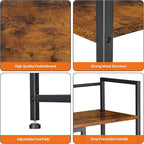 Snughome Desk Shelf, 38.6" Desktop Organizer Shelf, Desk Hutch for Computer Monitor, 4 Tier Desk Display Rack, Wood Desktop Bookshelf Storage Rack for Home Office Dorm, Rustic Brown | Desk Hutch, Computer Monitor, Desktop Display Rack, Home Office Dorm