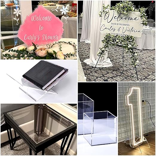4 Pack 5x7 Inch Acrylic Sheet 1/8" Thick, Cast Acrylic Sheet, Clear Plexiglass Sheets, for Craft Projects, Display Cases, Signs, Photo Frame