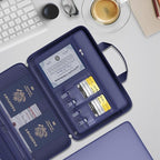 Fireproof File Organizer with Lock, Hard-Shell Case Fireproof Document Box with 13 Colorful Pockets Accordion File Folder, Important Document Organizer for Letter A4 Files Laptop Passports (Blue)