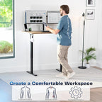 VIVO Electric 48 x 30 in Standing Desk, Memory Height Adjustment, 1B Series, Holds 220 lbs, One-Piece Reclaimed Wood Top, Black Frame, DESK-KIT-1B5P