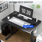 FLEXISPOT One-Piece Electric Standing Desk, 40 x 24 Inches Adjustable Desk with Seamless Desktop, Memory Controller Height Adjustment (Black Frame + Black Desktop, 2 Packages)