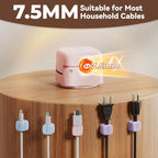 Yocice 12Pack Rotatable Cord Organizer,Spring Cable Clips Desk Cable Management Cord Holder Adhesive Phone Charger Cord Clips for Home Office Car Wall Nightstand Accessories, Multicolor