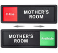 Mother's Room Sign – Privacy In Use / Available Slide Switch Sign, Premium Durable Acrylic Material, Super Strong Self-Adhesive, Quick Installation, Suitable For Your Home And Business ( 9×3 Inches, Black)
