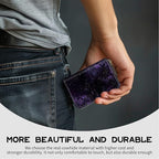 BWEGRHE Cute Credit Card Holder with Zipper, Purple Galaxy RFID-Blocking Card Case Small Wallet for Women Men, Multi-slot Card Organizer Case Travel Accordion Wallet