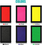 Outus 6 Pieces Reusable Ink Pad for Baby Footprint Handprint Paw Print, Non-Toxic Ink Pad, Feet and Hands Stamp for Boys and Girls Christmas New Year, 6 Colors(Fresh Color)