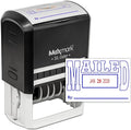 MaxMark Large Self-Inking Rubber Date Office Stamp with Mailed Phrase & Date - Blue/Red Ink, 12-Year Band - Style 5