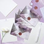 Tuhangcc Stationary Paper Set Minimalism - Hand Blended Colors, 12 Envelopes (4x6 in) & 24 Lined Paper for Wedding Love Letters, Invitations, Anniversaries (Smoky Lavender)