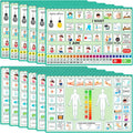 Geyoga 12 Pcs Nonverbal Communication Board, 16.73 x 11.22'' Patient Picture Symbol Communication Cards for Adults