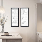 Sheffield Home Set of Two Family Planner Dry Erase Boards Featuring, Chore Chart, Shopping List, Weekly Meal Planner and Notes, 9x21 Inch, Black