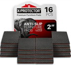 X-PROTECTOR Non Slip Furniture Pads - 16 Premium Furniture Grippers 2"! Self-Adhesive Rubber Feet Furniture Feet - Ideal Non Skid Furniture Pad Floor Protectors - Keep Furniture in Place!