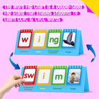CVCC & CCVC Flip Charts, 40 Words Builder Phonic Games Freestanding Flip Chart Manipulative Spelling Toy Educational Learning Tool for Student Teacher School Supplies
