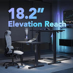 HUANUO AI-Powered Electric Standing Desk with Smart APP, Compatible with Alexa & Google, Adjustable Height, 6 Memory Settings, Sedentary Reminder, Ergonomic Sit-Stand Desk, 55-inch, Black