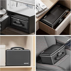 ENGPOW Fireproof Money Box, Small Hard Case Fireproof Box with Fireproof Zipper ＆ Lock, 6400°F Heat Insulated Fireproof Water Resistant Safe Box for Cash, A5 Document, Passport and More, Black