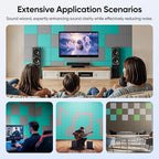 UNECHO 12 Pack 12" X 12" X 0.4" Acoustic Panels for Wall Sound Absorbing, Square Self-Adhesive Sound Panels, High Density Suitable for Multiple Scenarios(Ash Gray)