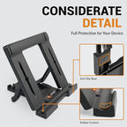 Portable Tablet Stand for Desk, Multi-Angle iPad Holder, Non-Slip Base, Foldable & Travel-Friendly for iPad, iPhone, Kindle, Galaxy Tablets