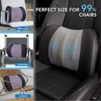 Lofty Aim Lumbar Support Pillow for Car, Memory Foam Lumbar Pillow for Lower Back Pain Relief - Back Cushion for Driving, Chair Support for Car-Office Chair, Wheelchair - Black&Gray