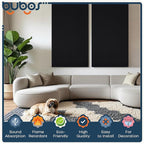 BUBOS 2 PCS Fabric Acoustic Panels,47.2''x23.7'' Decorative Sound Dampening Panels, Art Large Acoustic Wall Panels for Studios, Office, Home Theater,Max CavityPro Balck