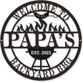 Personalized BBQ Grill Sign Custom Metal Outdoor Kitchen Decor Grill Master Name Sign Backyard Barbecue Zone Sign for Patio Man Cave Grilling Area Gifts for Him