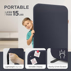 DECOLAB Standing Room Divider, Movable Space Partition Separator for Office, School, Living Space, Workspace, Scratch Resistance, 29"x65", Cobalt