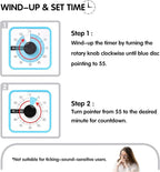 TWENTY5 SEVEN Countdown Timer 7.5 inch; 60 Minute 1 Hour Visual Timer – Classroom Teaching Tool Office Meeting, Mechanical Countdown Clock for Kids Exam Time Management Magnetic, Sky Blue