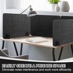 Fabbay 2 Pcs Acoustic Freestanding Desk Divider Desk Partition 16 x 24 Inch Table Freestanding Up Privacy Panel Visual Distraction and Noise Reducing for Office Furniture Classroom (Black Gray)