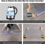 Office Chair Mat for Carpets - 46” x 60” Clear Carpet Chair Mats for Low Pile Carpeted Floors Home Office, Studded Floor Mat for Office Chair on Carpet
