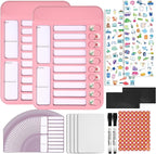 2Pcs Chore Chart for Kids to Do List Checklist Board Detachable Message Slider Schedule Planning Boards with 30Pcs Blank Checklist 4Pcs Cardstock for Habit Tracker or Daily and Weekly Planner