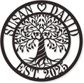 Personalized Tree of Life Metal Sign, Custom Family Name Metal Plaque, Monogram Wall Decor Art, Best Housewarming Present for Wedding Anniversary Couple
