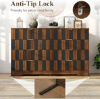 8 Drawer Dresser for Bedroom, Modern Double Dresser, 48" Wide Chest of Drawers with Anti-Tipping & Metal Handles, Mid Century Wooden Storage TV Stand, Closet Dresser for Living Room, Entryway, Walnut