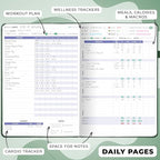 Clever Fox Fitness & Food Journal PRO – Daily Workout & Meal Planner for Women & Men – Exercise & Weight Loss Diary Notebook, 7.3x10.4” (Forest Green)