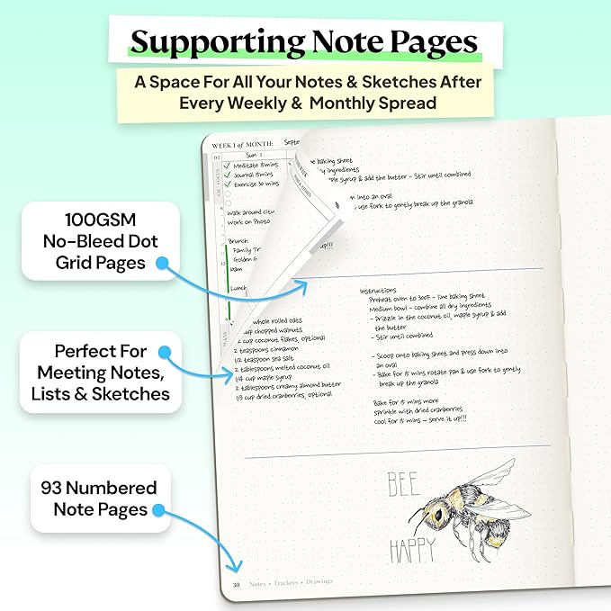 Roterunner Purpose Planner Notebook B5 7.5”x9.8” Undated Planner 2026 Daily Weekly and Monthly Productivity Goal Setting Tool for Work Home ADHD Planner for Adults Self Care Journal
