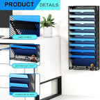GDINDINFAN Hanging Wall File Organizer 10 Tier Wall Mounted File Holder Document Wall Organizer Magazine Organization for Office Home, Black