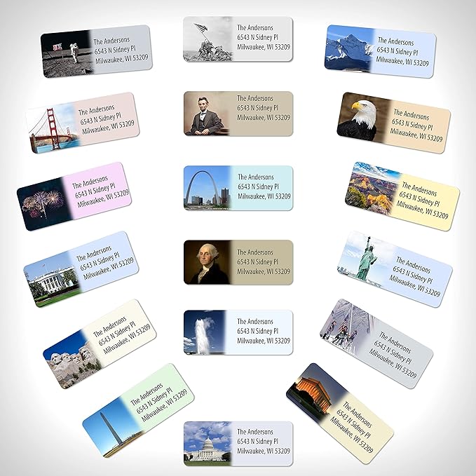 Customized Personalized Address Labels - Made in The USA by Kenco (500 Labels, All American)