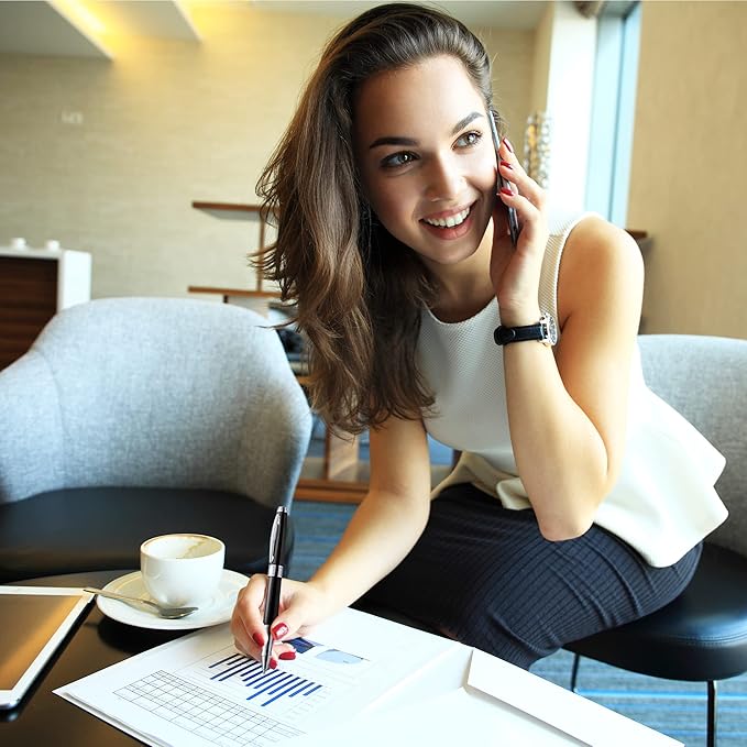 ZenZoi Executive Rollerball - Elegant Black Fine Point Smooth Writing Gel Ink. Luxury Pen for Men, Women. Refillable, Business, High-End Gift Set