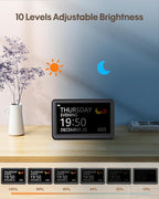 Clock with Day and Date for Elderly Battery Operated, Rechargeable Digital Calendar Clock with 12 Display Modes, 20 Alarms and Medicine Reminders, Dementia Clocks for Seniors Memory Loss Alzheimer's