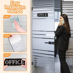 The Office Door Sign for Home and Business，Self-Adhesive Waterproof and Fade-Resistant Modern Office Sign Sticker for House，Business，Door, Window（Black）