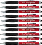 SyPen Customized Pens With your Custom Logo or Text-600 Pack Bulk-for Businesses, Parties, and Events, 2 in 1 Ballpoint Pen & Stylus Compatible with Touchscreen Devices, Red Barrel, Black Ink