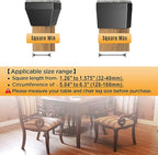 CHWM Square Chair Leg Protectors for Hardwood, 16Pcs Silicone Chair Legs Caps to Prevent Floor from Scratches and Reduce Noise, Easy to Move,(1.5 Inch Black).