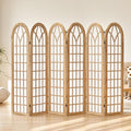 ALeesing Folding Room Divider Privacy Screen Freestanding 6-Panel Shoji Style Wooden Frame Decorative Partition Wall for Bedroom Office Apartment Natural