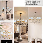 TAaMTYH small lamp shade chandelier shades set of 6，Fabric Lampshade for Wall Lamp，chandelier shades，small tadle lamps，For Cutting Edge bulbs, Clip-on Fitter Lampshade，3" X 6" X 5"