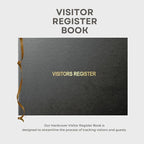 Officewerks Visitors Register & Guest Book, 120 Pages, 8 7/8" X 7", Black Hardbound Cover, Durable Smyth Sewn Binding