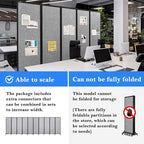 Upgrade Version Room Partition and Divider, Freestanding Rolling Dividers with Wheels,Office Privacy Screen Divider Wall,Classroom Felt Dividers,10'6"L* 6'7"H,5 Panel,Light Grey