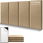 4Pack Fiberglass Acoustic Panels, Self Adhesive Sound Proof Foam Panels for Walls, Sound Dampening Panels for Studios, Office, Home Soundproofing Absorbing Noise Reducing, 23.6x11.8x2.5" Yellow