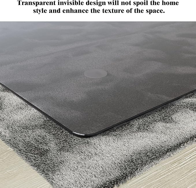 Koonmi Tempered Glass Chair Mat for Hardwood Floors & Carpets, 40" x 60“ Grey Heavy Duty Office Floor Protector, Scratch & Dust Concealing, Noise-Free for Home Office Desk