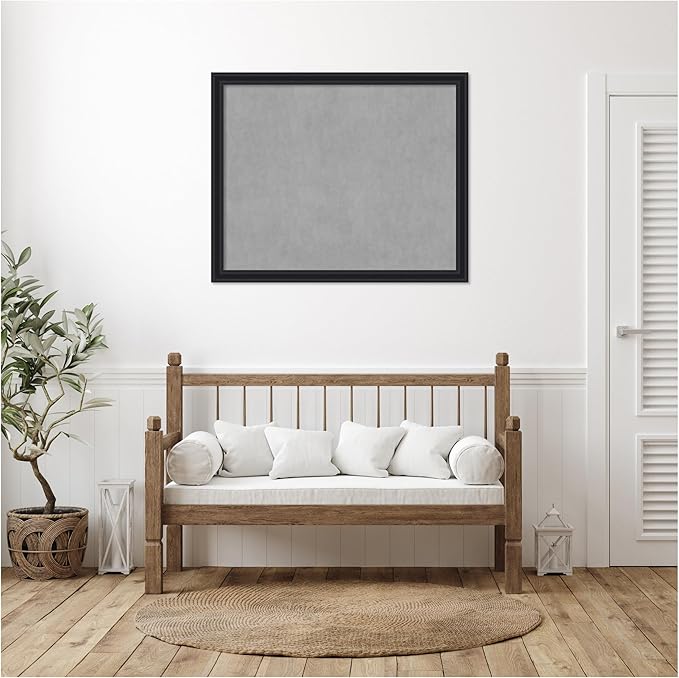 Amanti Art Black Framed Magnetic Board 36x44 X-Large Vision Board for use with Magnets, 100% Metal Sheet to Display Items as Office Decor or for Home Organization in mudroom, Kitchen or Kids Room