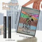 BWEGRHE Slim Credit Card Holder, Dragonfly Glitter Wood RFID Blocking Metal Wallet for Men & Women, Aluminum Minimalist Hard Case Pocket-Sized Business Cards Organizer (Fits Up to 10 Cards)